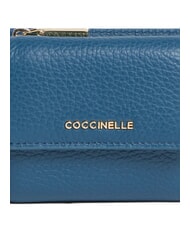 COCCINELLE METALLIC SOFT Portafoglio in pelle martellata deep blue - Portafogli Donna - 3