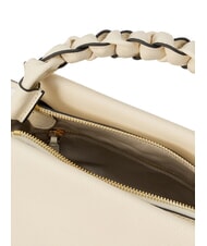 COCCINELLE BOHEME GRANA DOUBLE Borsa piccola a mano in pelle martellata blanc/des - Borse Donna - 3