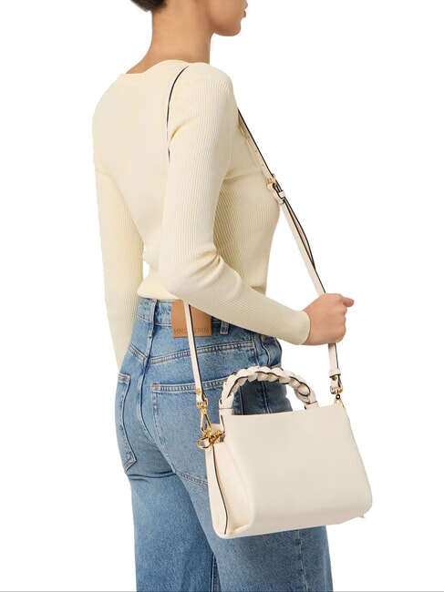 BOHEME GRANA DOUBLE Borsa piccola a mano in pelle martellata blanc/des - Borse Donna