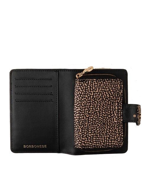 CLASSICA Portafoglio medio con portamonete OP/NATURALE/NERO - Borse Donna