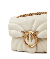 PINKO LOVE PUFF MINI Borsa tracolla mini in nappa bianco seta-antique gold - Borse Donna - 3