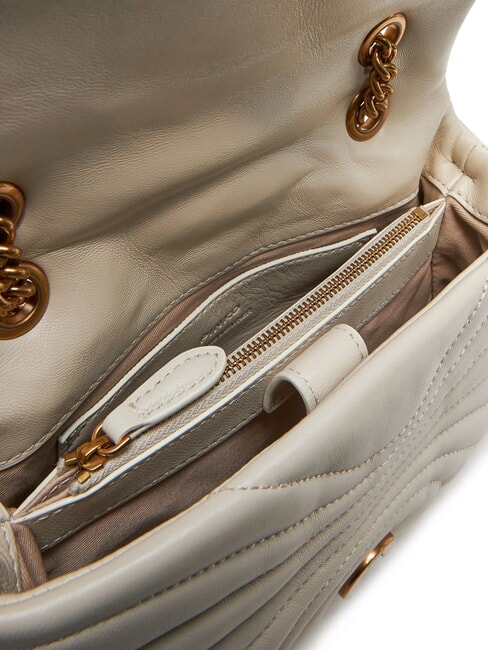 LOVE PUFF MINI Borsa tracolla mini in nappa bianco seta-antique gold - Borse Donna