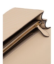 PINKO CLASSIC LOVE ONE Borsa in pelle nappa beige-grigio fumo-antique gold - Borse Donna - 5