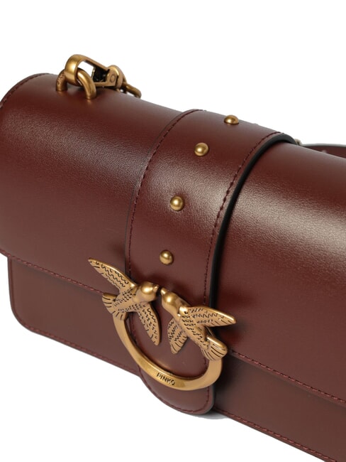 LOVE ONE CLASSIC Borsa mini in pelle a tracolla burgundy wine-antique gold - Borse Donna