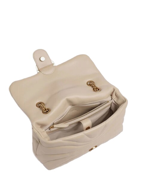 LOVE PUFF CLASSIC Borsa in nappa a tracolla beige-grigio fumo-antique gold - Borse Donna