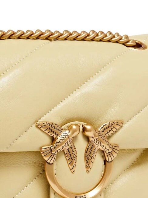 MINI LOVE BAG Borsa in nappa giallo vaniglia-antique gold - Borse Donna