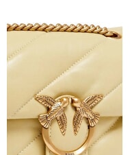PINKO MINI LOVE BAG Borsa in nappa giallo vaniglia-antique gold - Borse Donna - 3