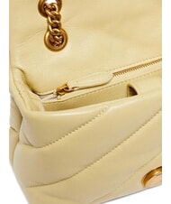 PINKO MINI LOVE BAG Borsa in nappa giallo vaniglia-antique gold - Borse Donna - 4