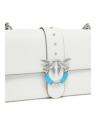 PINKO LOVE ONE Borsa a tracolla con flap bianco nembo-matt. silver - Borse Donna - 3