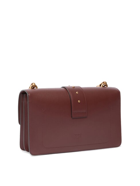 LOVE ONE CLASSIC Borsa in pelle a tracolla con flap burgundy wine-antique gold - Borse Donna