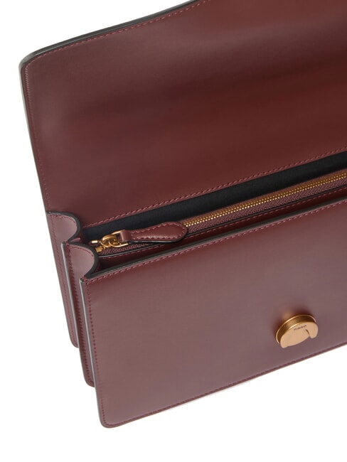 LOVE ONE CLASSIC Borsa in pelle a tracolla con flap burgundy wine-antique gold - Borse Donna