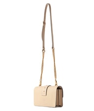 PINKO LOVE ONE CLASSIC Borsa mini in pelle a tracolla beige-grigio fumo-antique gold - Borse Donna - 2