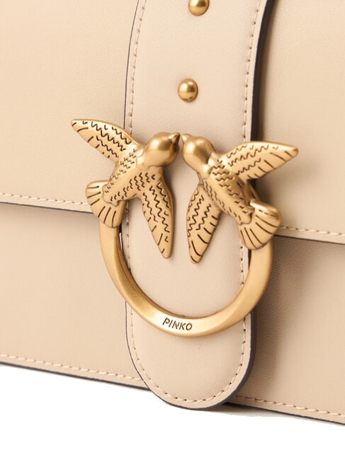 LOVE ONE CLASSIC Borsa mini in pelle a tracolla beige-grigio fumo-antique gold - Borse Donna