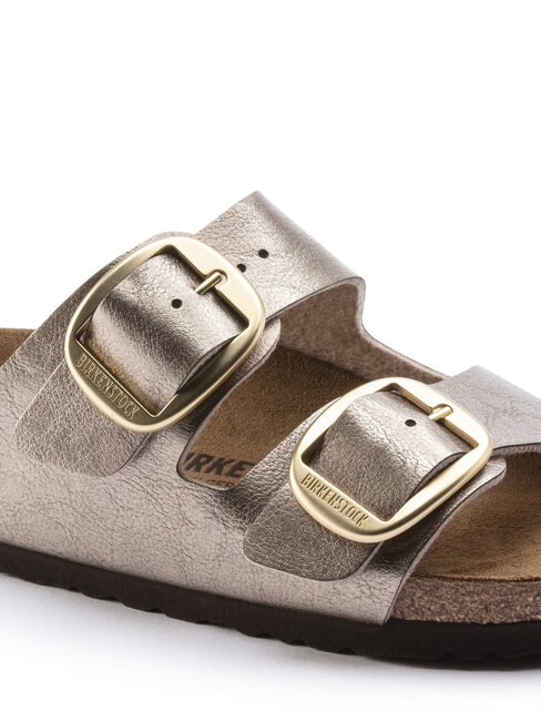 ARIZONA BIG BUCKLE Ciabatta metallizzata con fibbie gray taupe - Scarpe Donna