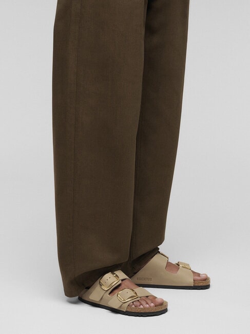 ARIZONA BIG BUCKLE Ciabatta a 2 fasce in pelle tabacco brown - Scarpe Donna