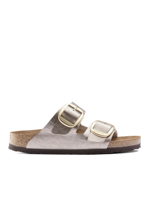 ARIZONA BIG BUCKLE Ciabatta metallizzata con fibbie gray taupe - Scarpe Donna