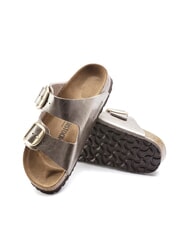 BIRKENSTOCK ARIZONA BIG BUCKLE Ciabatta metallizzata con fibbie gray taupe - Scarpe Donna - 6