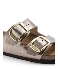 BIRKENSTOCK ARIZONA BIG BUCKLE Ciabatta metallizzata con fibbie gray taupe - Scarpe Donna - 5