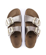 BIRKENSTOCK ARIZONA BIG BUCKLE Ciabatta metallizzata con fibbie gray taupe - Scarpe Donna - 4