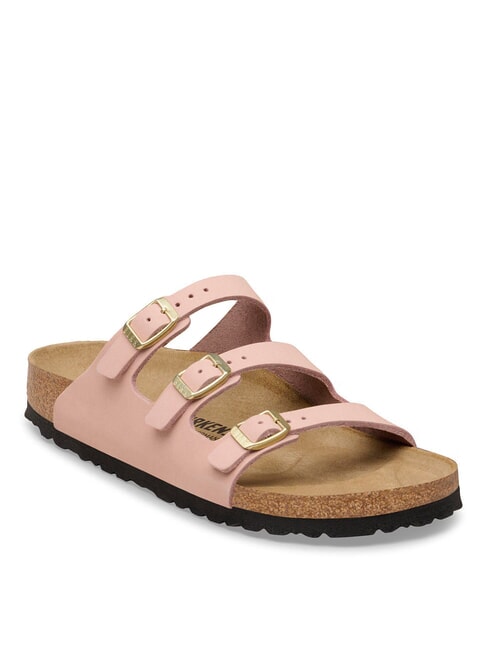FLORIDA Ciabatta 3 fasce in pelle nubuck softpink - Scarpe Donna