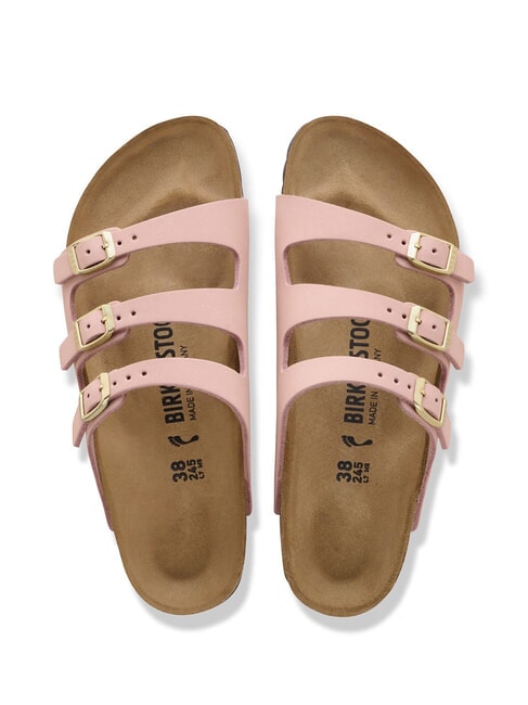 FLORIDA Ciabatta 3 fasce in pelle nubuck softpink - Scarpe Donna