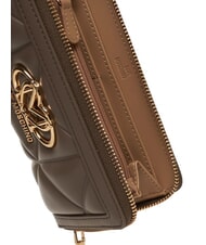 LOVE MOSCHINO EMBOSSED Portafoglio medio zip around fango - Portafogli Donna - 2