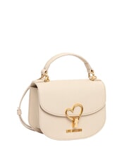 LOVE MOSCHINO HEART TURNLOCK Mini Bag a mano, con tracolla avorio - Borse Donna - 2