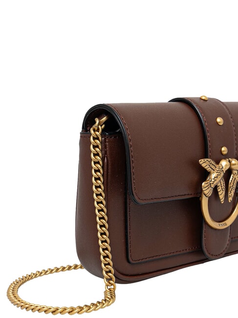 LOVE ONE POCKET Borsa in pelle burgundy wine-antique gold - Borse Donna