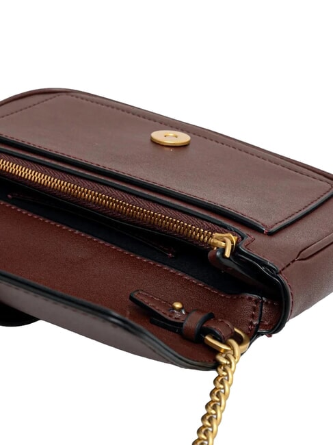 LOVE ONE POCKET Borsa in pelle burgundy wine-antique gold - Borse Donna