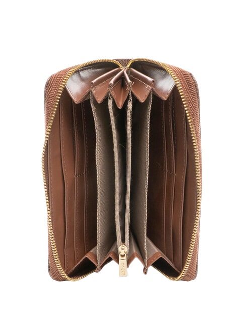 LUX Portafoglio grande zip around choco - Portafogli Donna