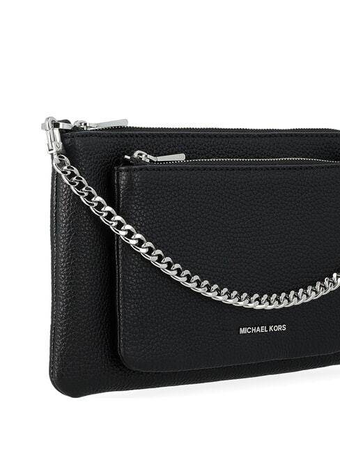 JET SET Borsa a tracolla in pelle con catena black - Borse Donna