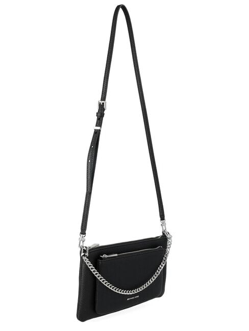 JET SET Borsa a tracolla in pelle con catena black - Borse Donna