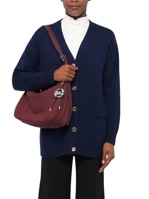 NOLITA Borsa grande a spalla in pelle nabuk oxblood - Borse Donna