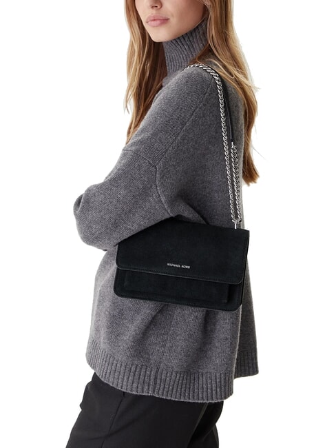 CLAIRE Borsa a spalla in pelle scamosciata black - Borse Donna