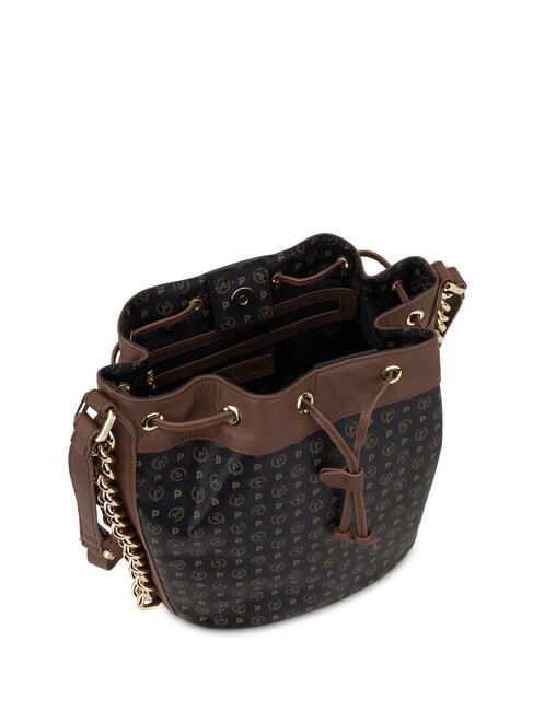 HERITAGE Borsa secchiello a tracolla nero marrone - Borse Donna