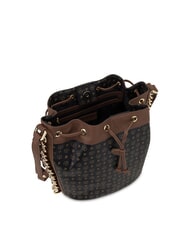 POLLINI HERITAGE Borsa secchiello a tracolla nero marrone - Borse Donna - 5