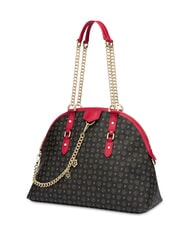POLLINI HERITAGE Borsa dome a spalla manici catena nero lacca - Borse Donna - 2