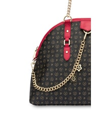 POLLINI HERITAGE Borsa dome a spalla manici catena nero lacca - Borse Donna - 3