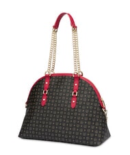 POLLINI HERITAGE Borsa dome a spalla manici catena nero lacca - Borse Donna - 4
