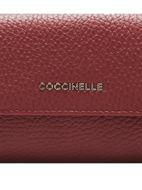 METALLIC SOFT Portacarte in pelle martellata brandy - Portafogli Donna