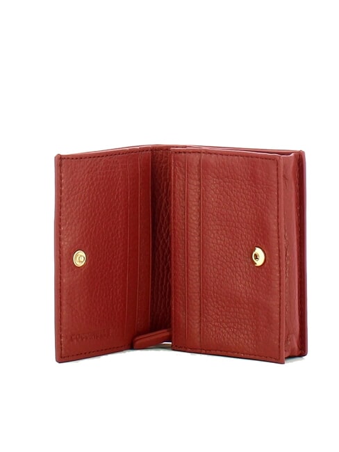 METALLIC SOFT Small leather wallet brandy - Portafogli Donna