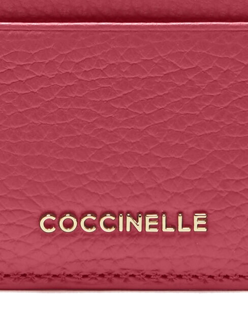 METALLIC SOFT  Portacard piatto in pelle rosewood - Portafogli Donna