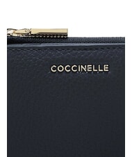 COCCINELLE METALLIC SOFT Leather card holder midnight blue - Portafogli Donna - 3