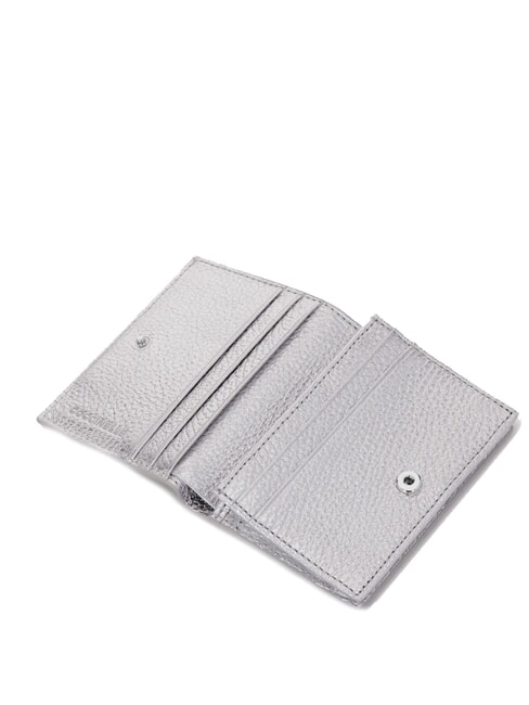 METALLIC SOFT Small leather wallet SILVER - Portafogli Donna