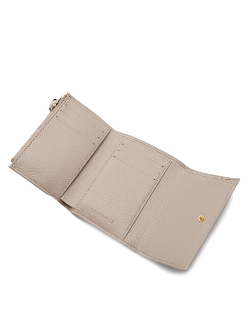 METALLIC SOFT Small wallet in textured leather powder pink - Portafogli Donna