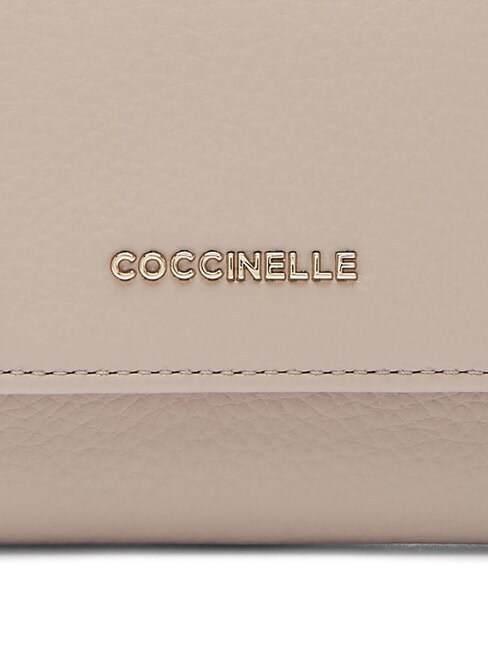 METALLIC SOFT Small wallet in textured leather powder pink - Portafogli Donna