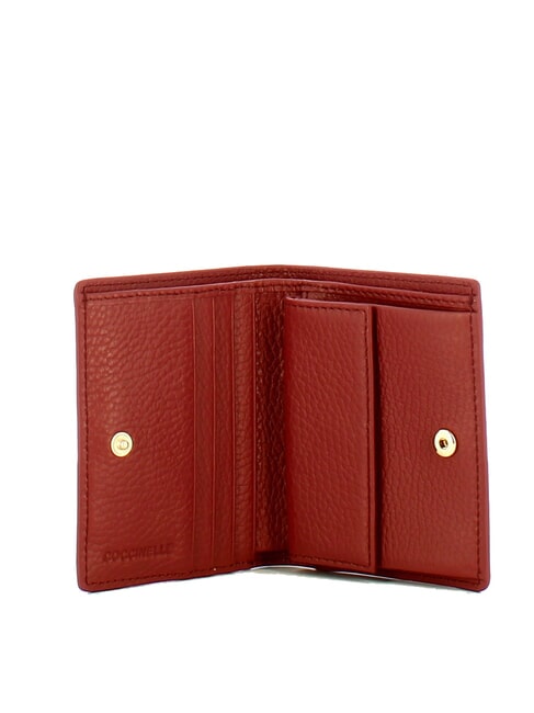 METALLIC SOFT  Portafoglio piccolo in pelle brandy - Portafogli Donna