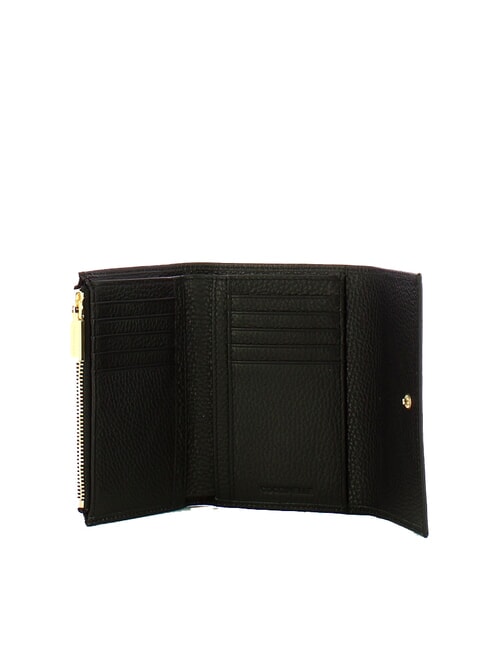 METALLIC SOFT Portafoglio medio in pelle martellata Nero - Portafogli Donna