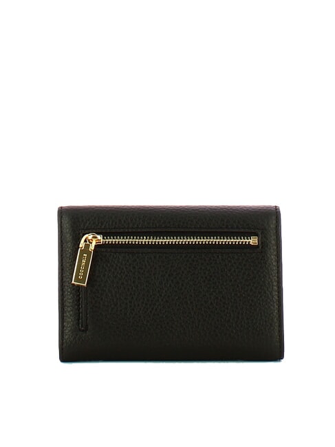 METALLIC SOFT Portafoglio medio in pelle martellata Nero - Portafogli Donna