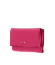 COCCINELLE METALLIC SOFT Portafoglio bifold pelle martellata new fucsia - Portafogli Donna - 4